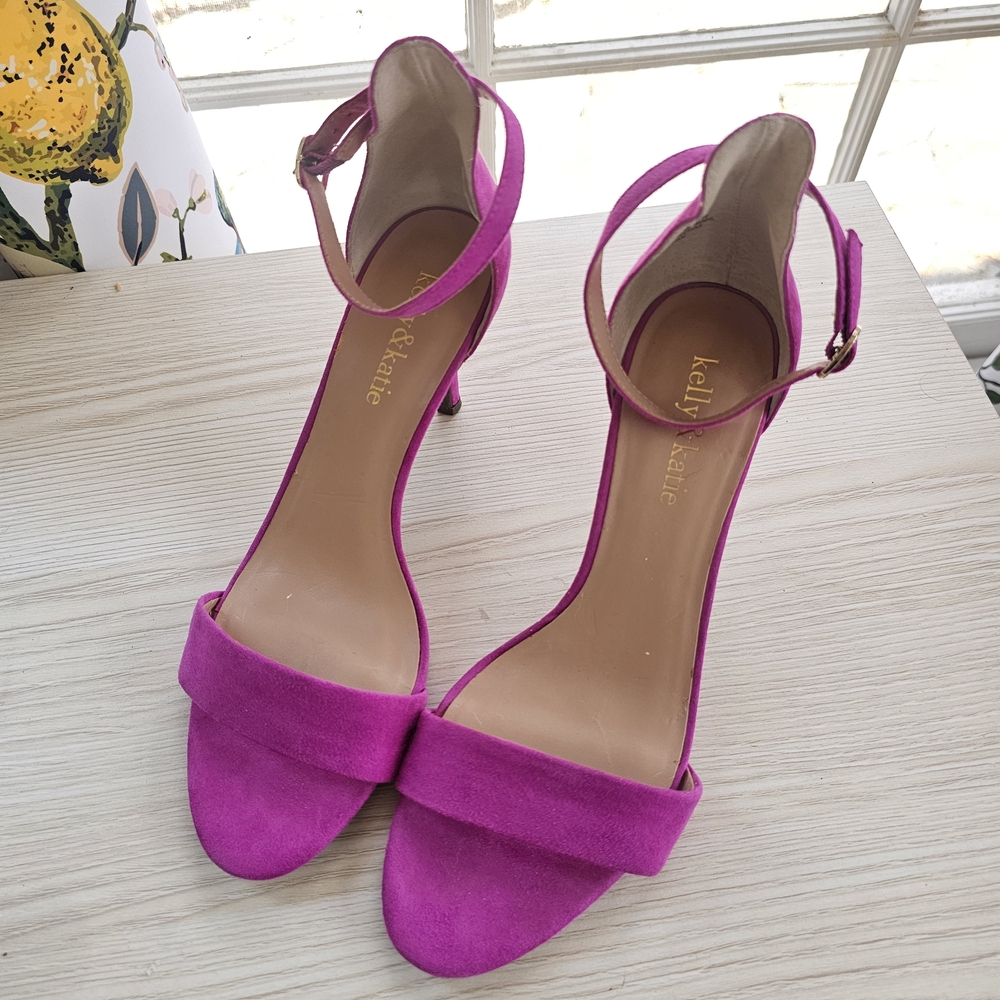 Kelly & Katie Bright Fuchsia Ankle-Strap Heels - Picture 2 of 3